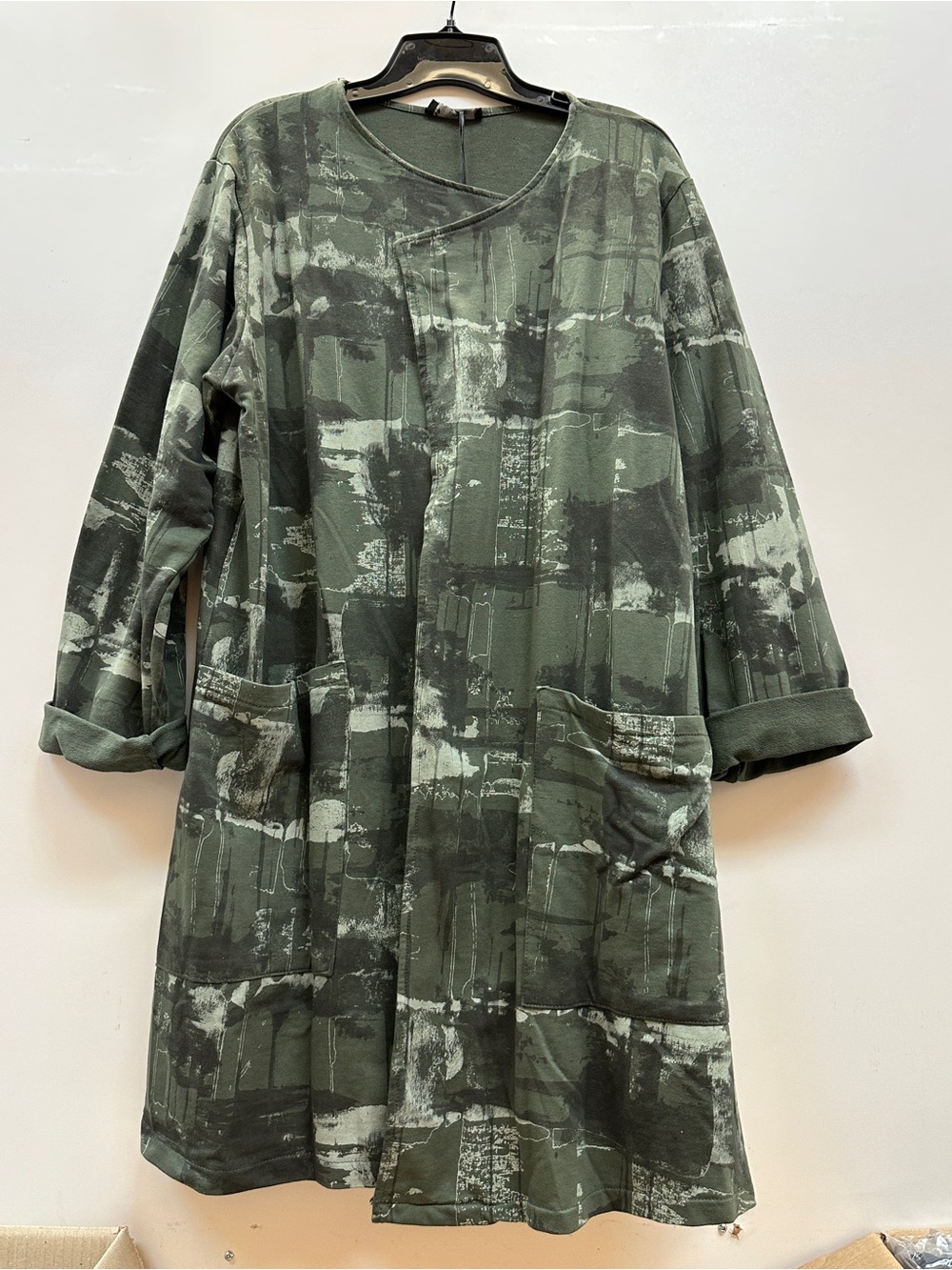 XXL Italy made Green Draped Open Cardigan size S-XL - Picture 3 of 8